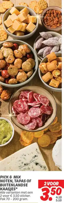 Dekamarkt Pick & mix noten tapas of buitenlandse kaasjes aanbieding