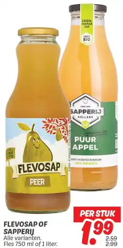 Dekamarkt Flevosap of Sapperij aanbieding