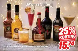 Dekamarkt Licor 43, Tia Maria, Grand Marnier of Baileys aanbieding