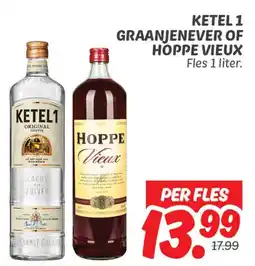 Dekamarkt Ketel 1 Graanjenever of Hoppe Vieux aanbieding