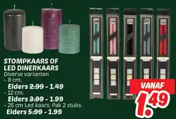Dekamarkt Stompkaars of Led Dinerkaars aanbieding