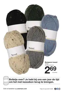 Zeeman Breigaren tweed aanbieding