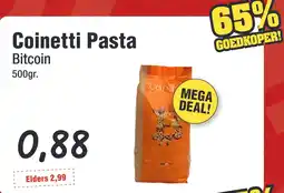 Budget Food Coinetti Pasta Bitcoin aanbieding