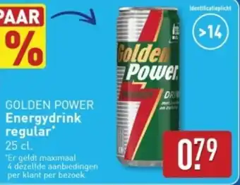ALDI Golden Power Energydrink Regular aanbieding
