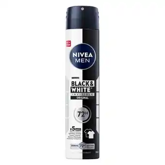 Trekpleister NIVEA Men Black & White Invisible Original Antitranspirant Spray aanbieding