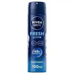 Trekpleister NIVEA Men Fresh Active Deodorant Spray aanbieding