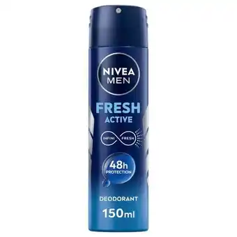 Trekpleister NIVEA Men Fresh Active Deodorant Spray aanbieding