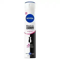 Trekpleister NIVEA Black & White Invisible Original Antitranspirant Spray aanbieding