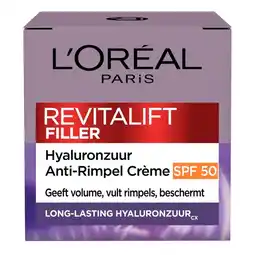 Trekpleister L'Oréal Paris Revitalift Filler SPF50 Anti-Aging Dagcrème aanbieding