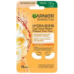 Trekpleister Garnier SkinActive Sinaasappel & Hyaluronzuur Oog Tissuemasker aanbieding