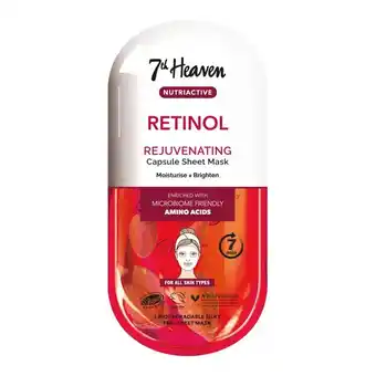 Trekpleister 7th Heaven Nutriactive Retinol Rejuvenating Sheet Mask aanbieding