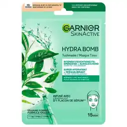 Trekpleister Garnier SkinActive Hydra Bomb Groene Thee Tissuemasker aanbieding
