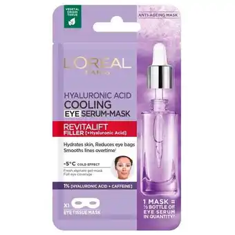 Trekpleister L’Oréal Paris Revitalift Filler Verkoelend Oogserum Masker aanbieding