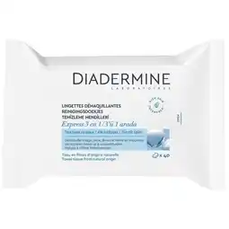 Trekpleister Diadermine Express 3-In-1 Reinigingsdoekjes aanbieding