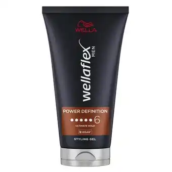 Trekpleister Wellaflex Men Power Definition Ultimate Hold Gel aanbieding