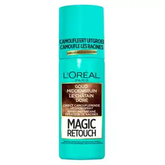Trekpleister L'Oréal Paris Magic Retouch Goud Middenbruin Camouflerende Uitgroeispray aanbieding