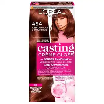 Trekpleister L'Oréal Paris Casting Créme Gloss 454 Mahonie Koperbruin Semi-Permanente Haarkleuring aanbieding