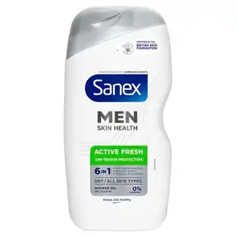 Trekpleister Sanex Men Skin Health 6-in-1 Active Fresh Douchegel aanbieding