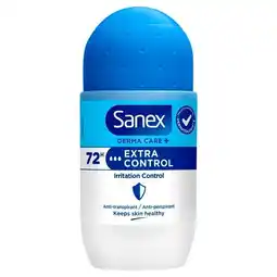 Trekpleister Sanex Derma Care+ Extra Control 72h Antitranspirant Deodorant Roller aanbieding