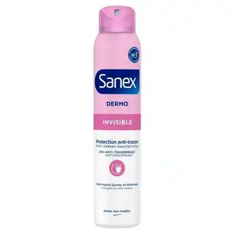Trekpleister Sanex Dermo Invisible 24-Uur Antitranspirant Spray aanbieding