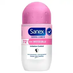 Trekpleister Sanex Derma Care+ Invisible 72h Antitranspirant Deodorant Roller aanbieding