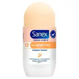 Trekpleister Sanex Derma Care+ Sensitive 72h Antitranspirant Deodorant Roller aanbieding