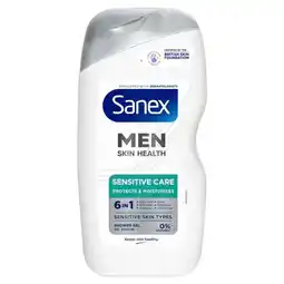 Trekpleister Sanex Men Skin Health Sensitive Care Douchegel aanbieding