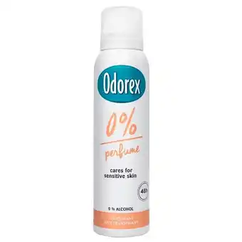 Trekpleister Odorex 0% Perfume Deodorant Spray aanbieding