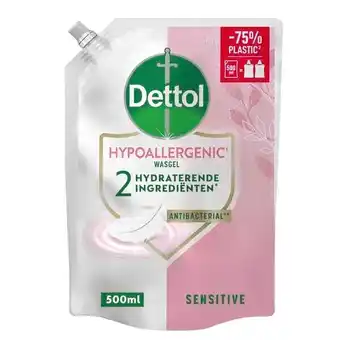 Trekpleister Dettol Sensitive Antibacteriële Wasgel Navulling aanbieding