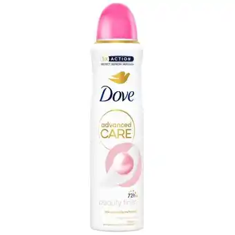 Trekpleister Dove Advanced Care Beauty Finish Antitranspirant Deodorant Spray aanbieding