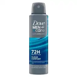 Trekpleister Dove Men+ Care Advanced Clean Comfort Antitranspirant Deodorant Spray aanbieding