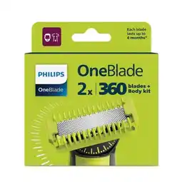 Trekpleister Philips OneBlade 360 QP624/50 Bodykit Navulmesjes aanbieding