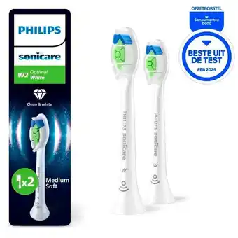 Trekpleister Philips Sonicare W2 Optimal White HX6062/10 Opzetborstels aanbieding