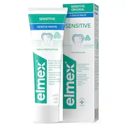 Trekpleister Elmex Sensitive Gentle White Tandpasta aanbieding
