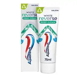 Trekpleister Aquafresh White Reverse Deep Clean Tandpasta aanbieding