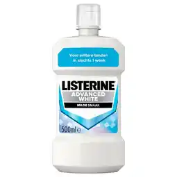 Trekpleister Listerine Advanced White Milde Smaak Mondwater aanbieding