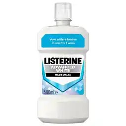 Trekpleister Listerine Advanced White Milde Smaak Mondwater aanbieding
