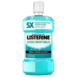 Trekpleister Listerine Cool Mint Milde Smaak Mondwater aanbieding