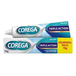 Trekpleister Corega Triple Action Kleefcrème aanbieding