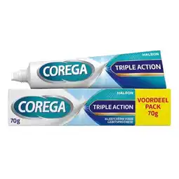Trekpleister Corega Triple Action Kleefcrème aanbieding