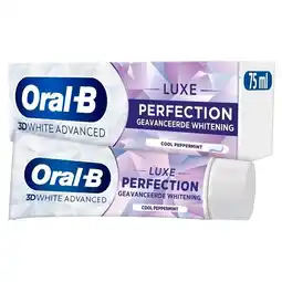 Trekpleister Oral-B 3D White Advanced Luxe Perfection Tandpasta aanbieding