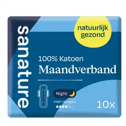 Trekpleister Sanature 100% Katoenen Ultra Thin Night Maandverband aanbieding