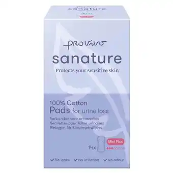 Trekpleister Sanature Pro Vivo 100% Katoenen Mini Plus Incontinentieverband aanbieding