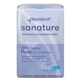 Trekpleister Sanature Pro Vivo 100% Katoenen Normaal Incontinentieverband aanbieding