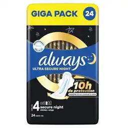 Trekpleister Always Ultra Secure Night Maandverband aanbieding