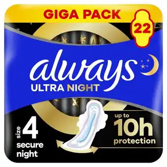 Trekpleister Always Ultra Secure Night Maandverband aanbieding
