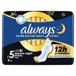 Trekpleister Always Ultra Secure Night Extra Maandverband aanbieding