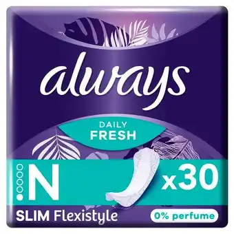 Trekpleister Always Dailies Fresh Slim Flexistyle Inlegkruisjes aanbieding