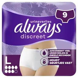 Trekpleister Always Discreet Incontinentiebroekjes aanbieding