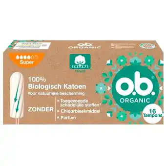 Trekpleister o.b. Organic Cotton Super Tampons aanbieding